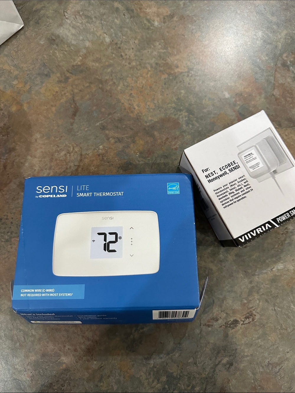 Sensi Lite Smart Thermostat by Copeland - White and AC/AC Adapter class 2adaptor